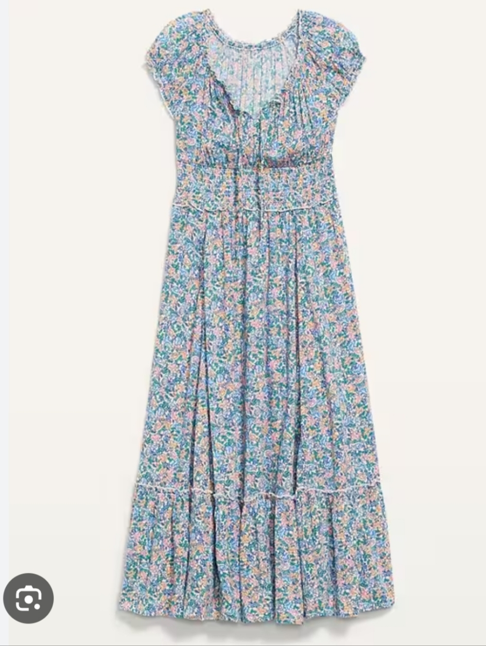 Old Navy Women’s Floral Elastic Waist Defined Maxi Tiered Summer Sz Medium